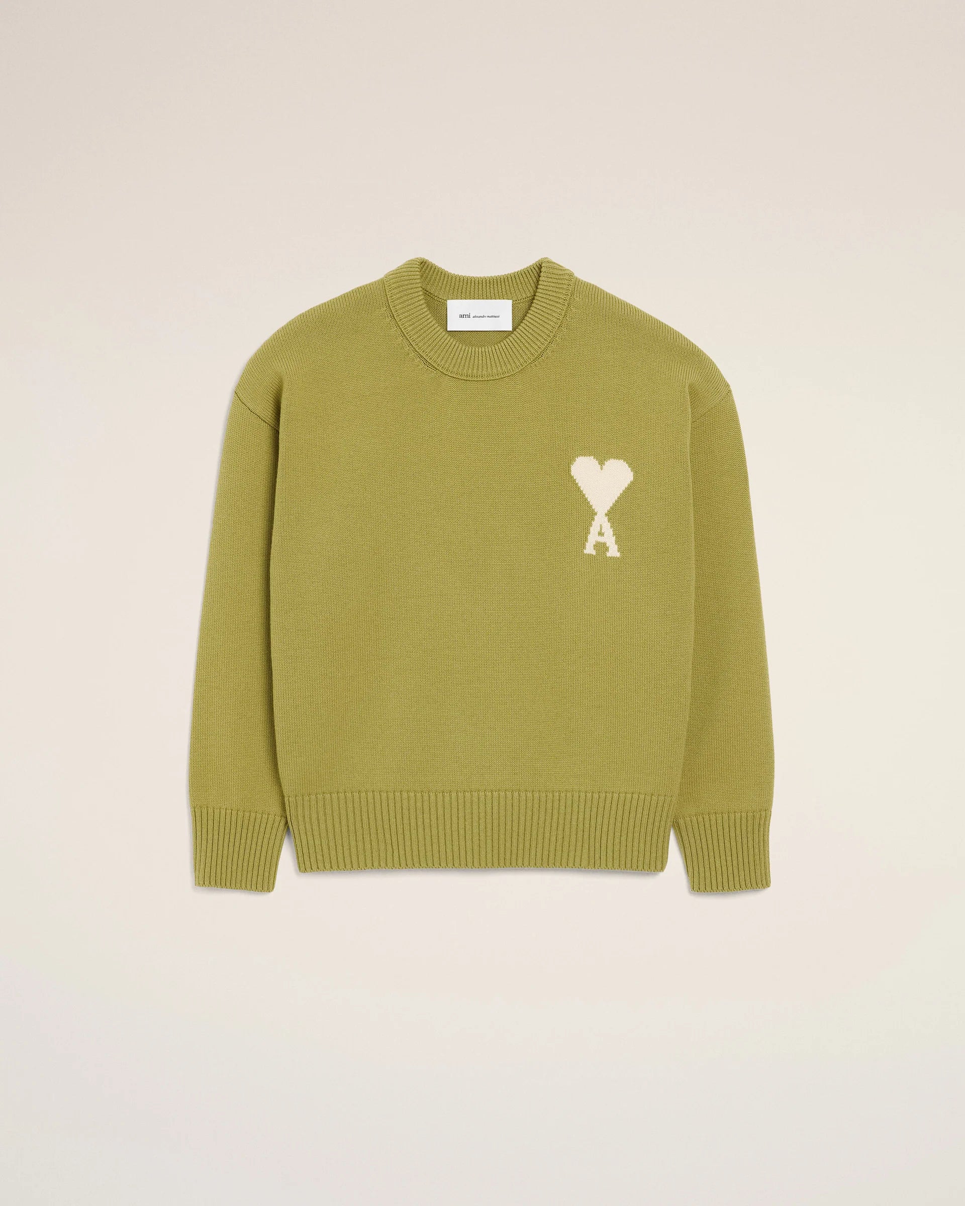 Jersey de cuello redondo de lana y algodón verde Ami De Coeur Unisex - Image 6