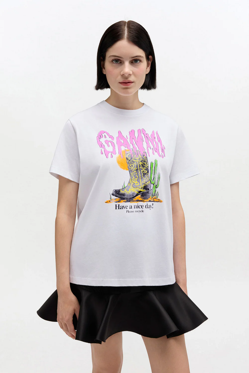 T-Shirt Basic Cotton Boots Print - Image 3