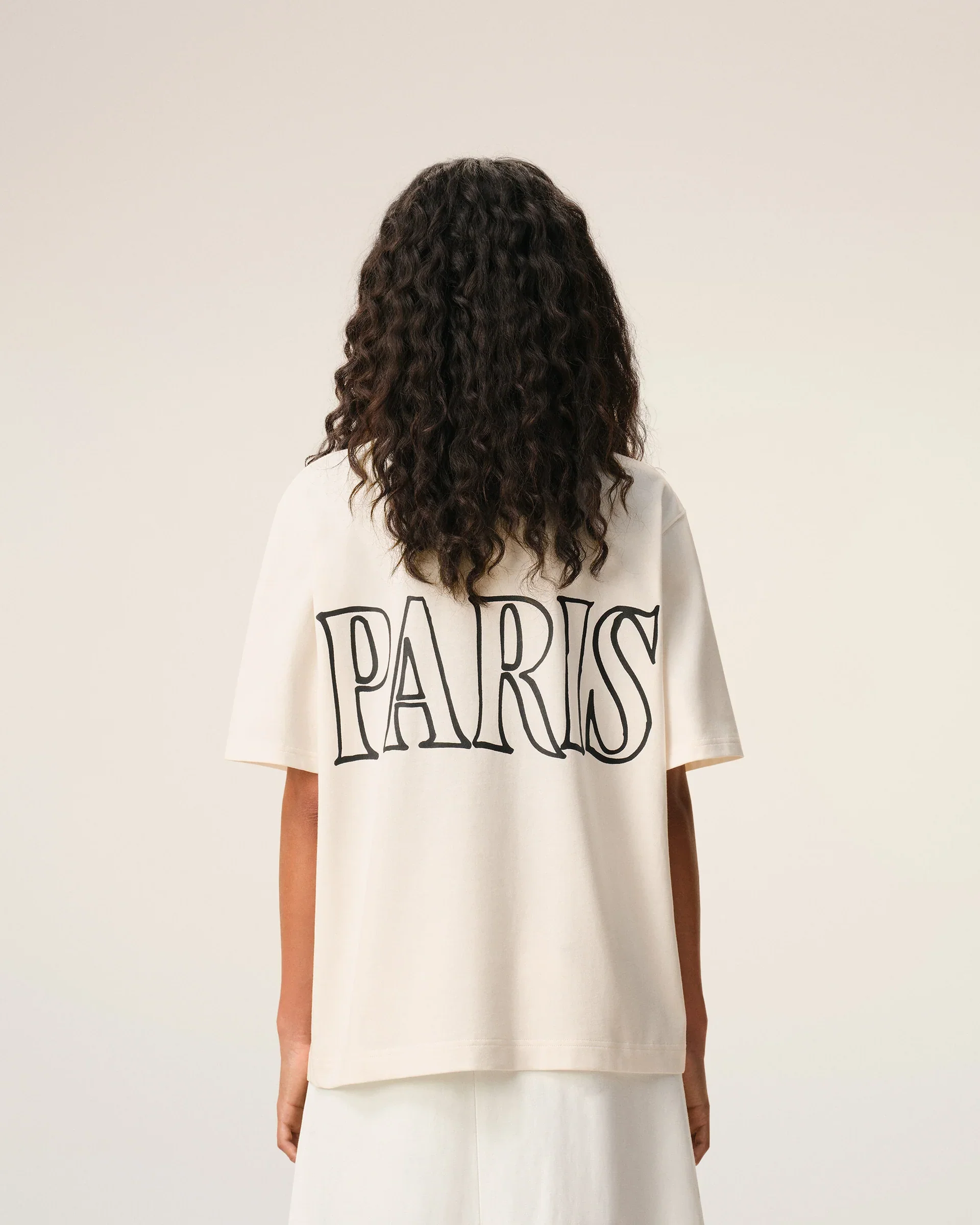T-Shirt Blanca De Algodón Con Estampado Ami Paris Unisex - Image 4