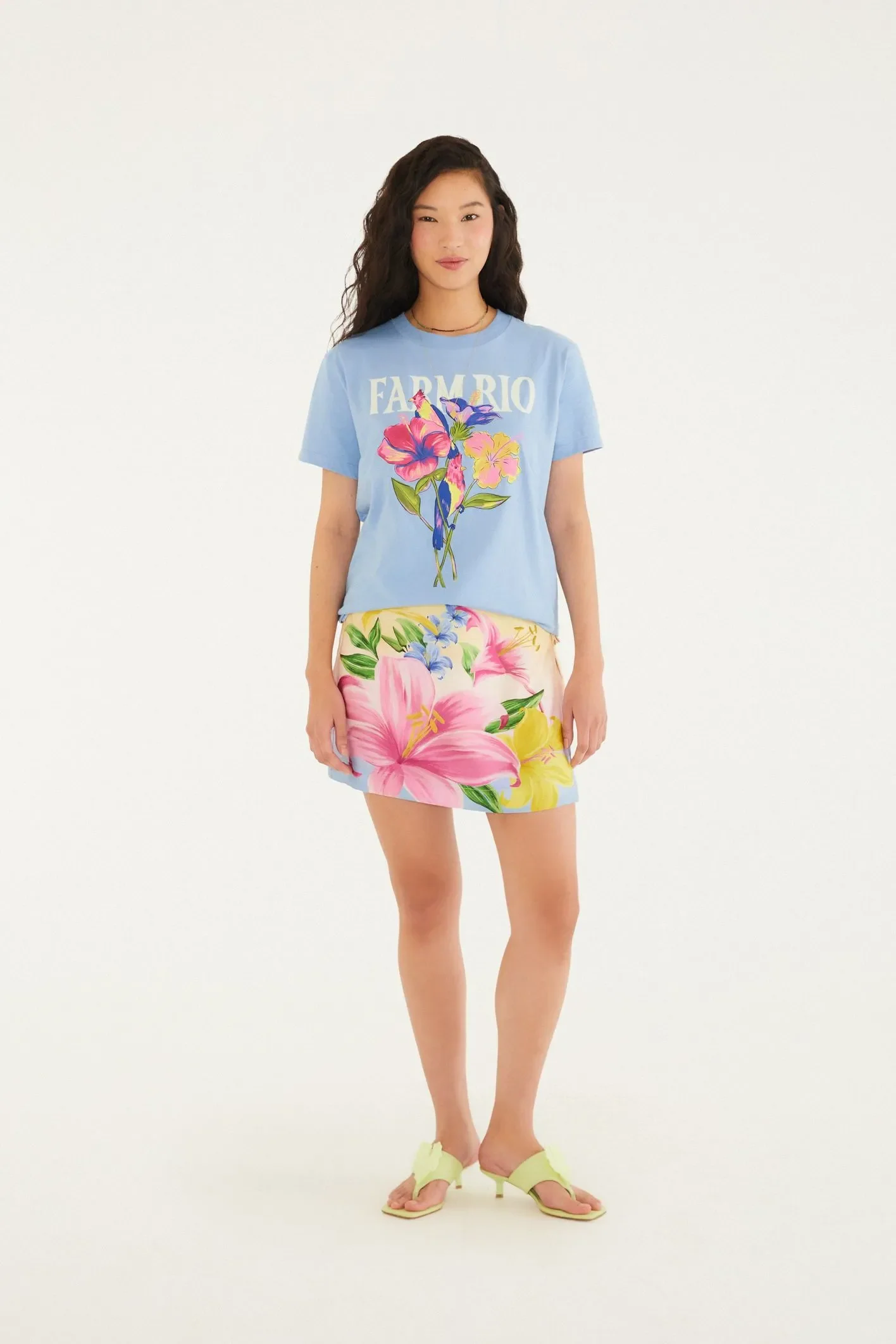 T-Shirt Fit Flores Passarinho Farm Rio - Image 2