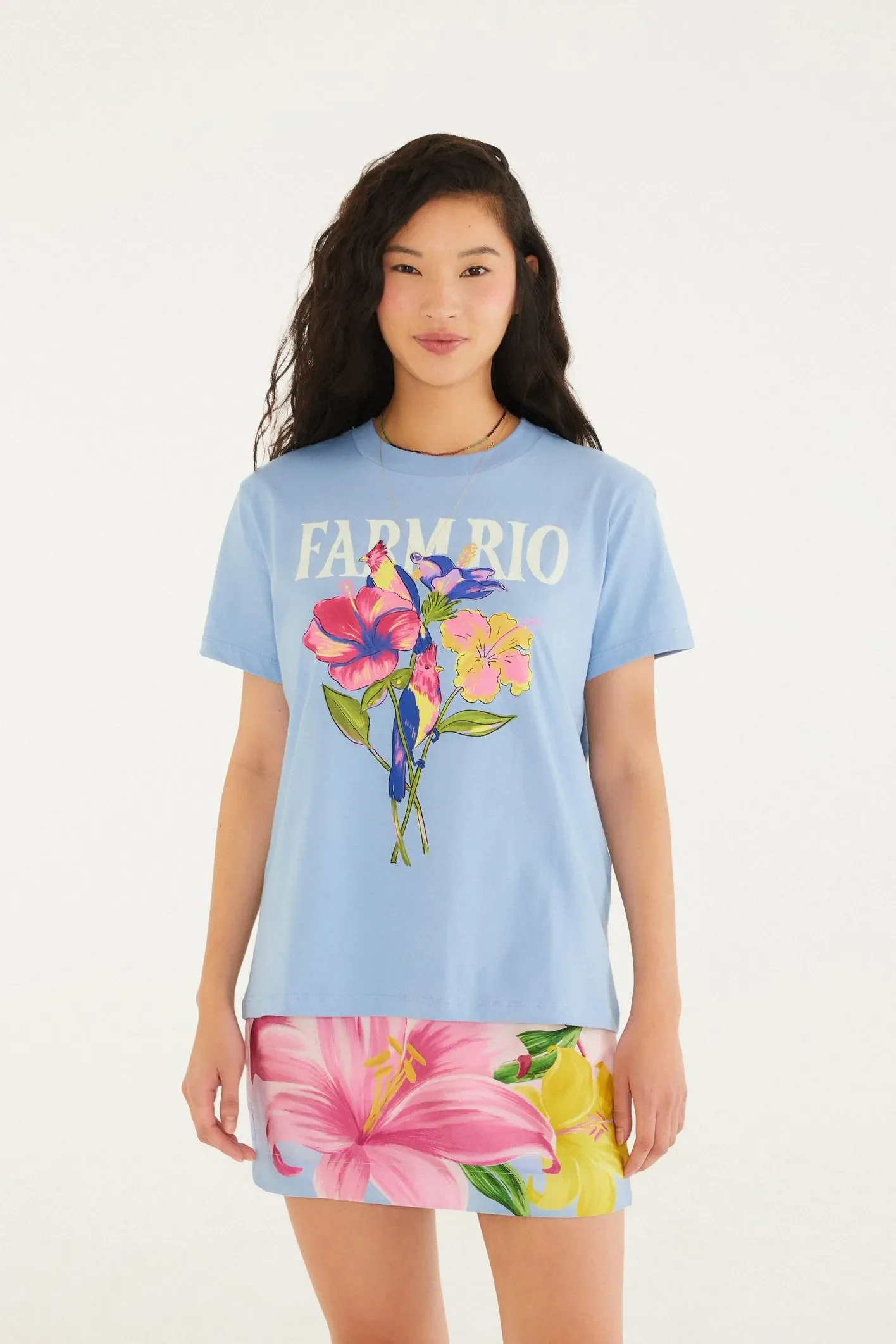 T-Shirt Fit Flores Passarinho Farm Rio - Image 8