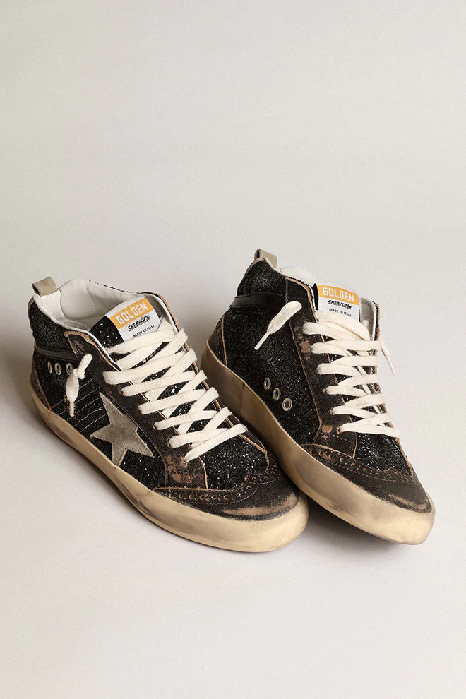 Zapatillas Golden Goose Mid Star Glitter Upper Shiny Leather Mujer - Image 2