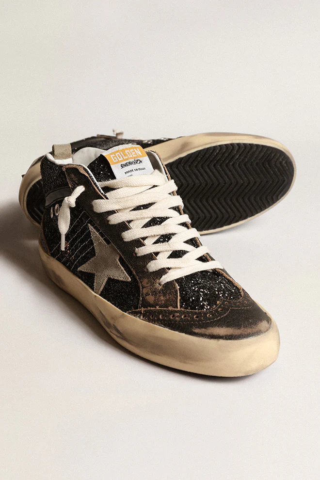 Zapatillas Golden Goose Mid Star Glitter Upper Shiny Leather Mujer - Image 3