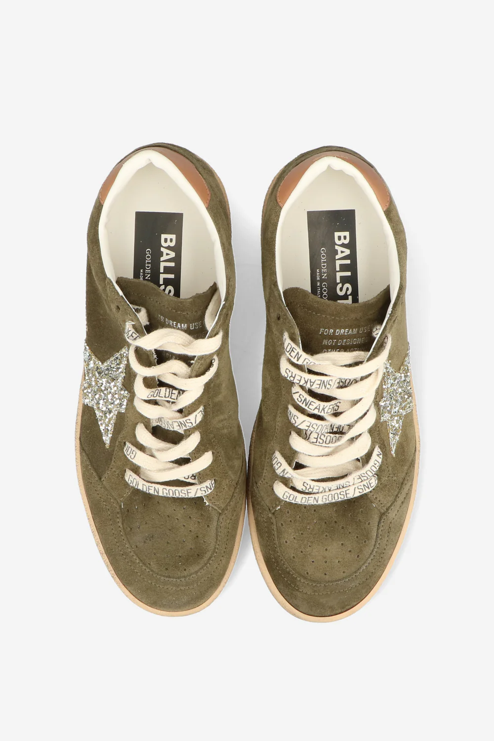 Zapatillas Golden Goose Ballstar Suede Spur Glit Star Leather Heel Mujer - Image 3