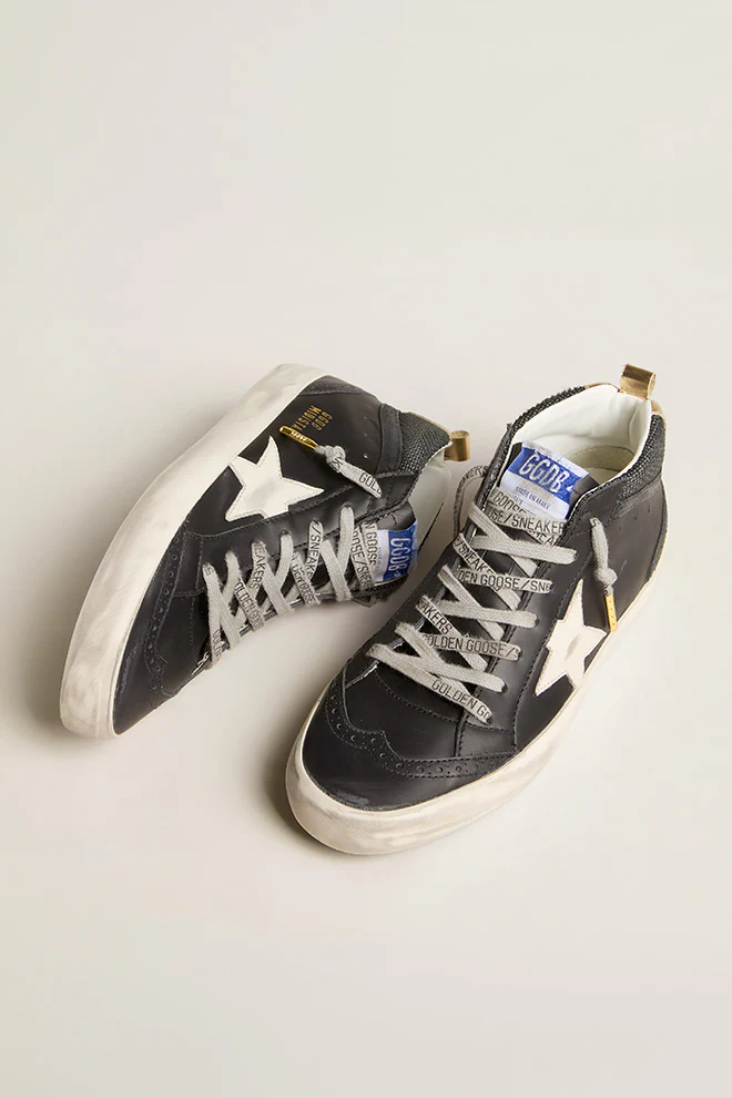 Zapatillas Golden Goose Mid Star 2Q Leath Net Star Lamn Suede Wave Mujer - Image 2