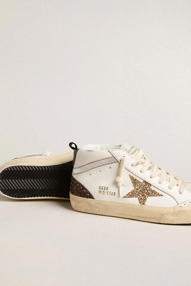 Zapatillas Golden Goose Mid Star Leather Upper And Toe Glitter Star Mujer - Image 4