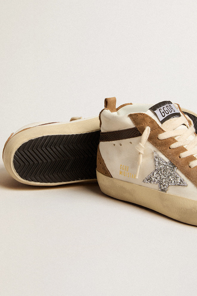 Zapatillas Golden Goose Mid Star Nappa Glit Star Suede Print Leath Mujer - Image 3