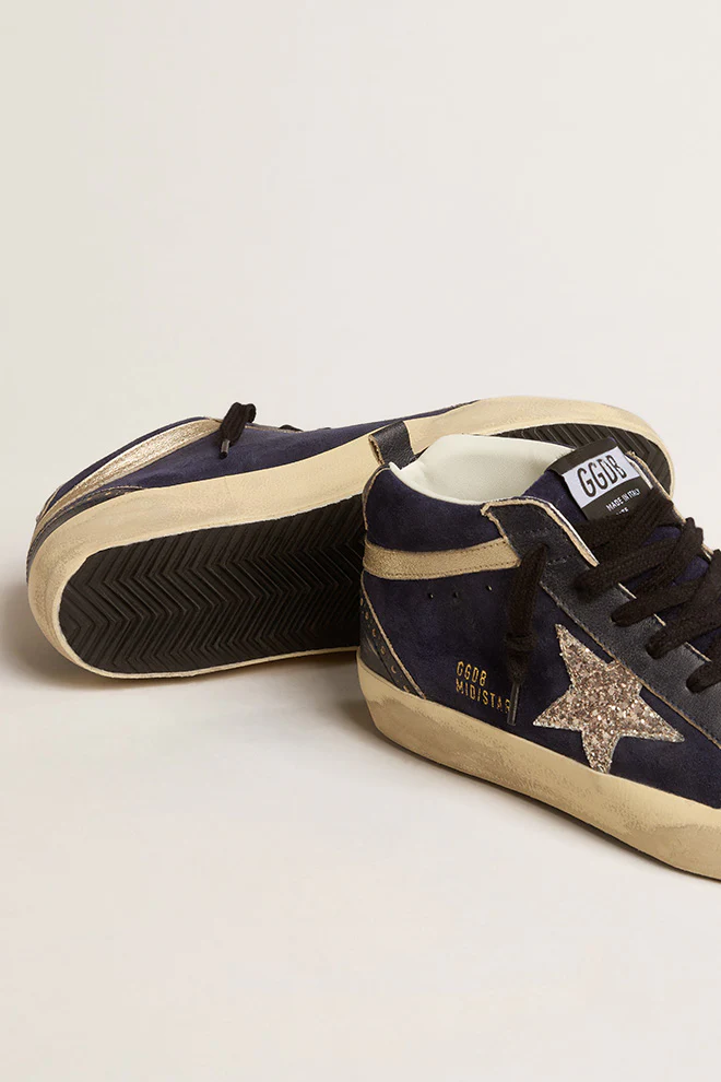 Zapatillas Golden Goose Mid Star Suede Upper Glitter Mujer - Image 4