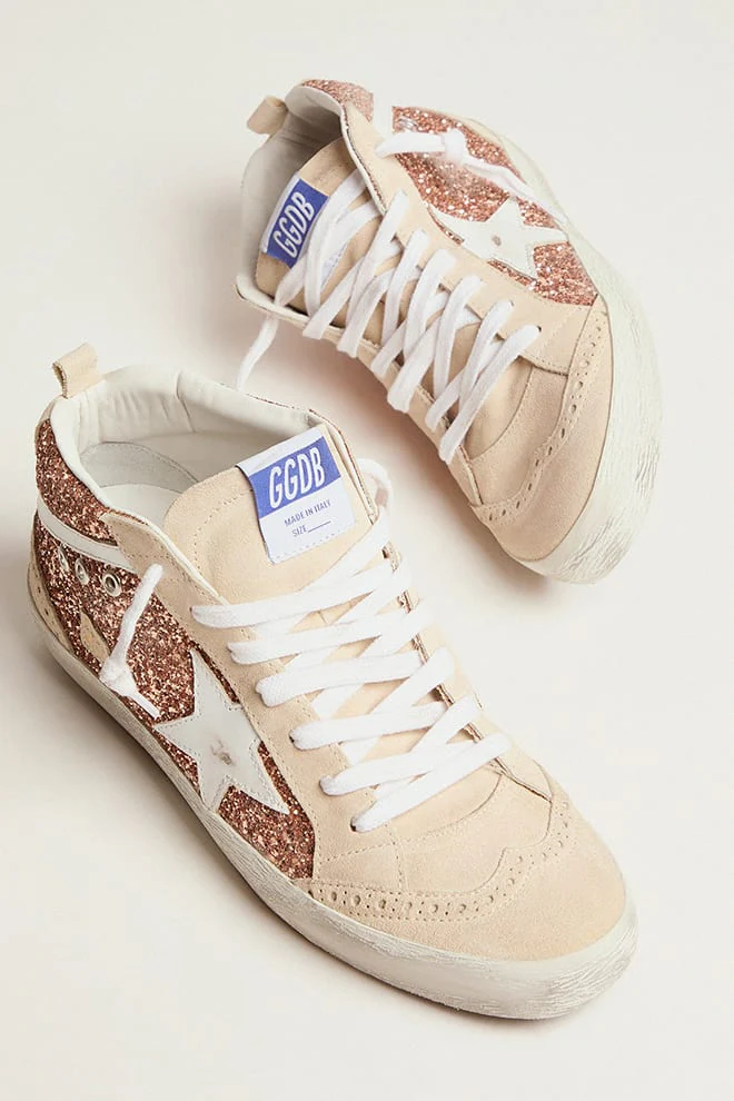 Zapatillas Golden Goose Midstar Glitter Leath Star Wave Suede Spur Mujer - Image 2