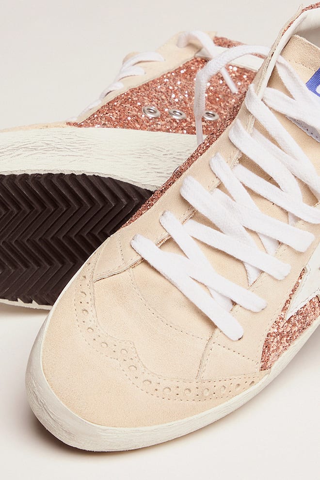 Zapatillas Golden Goose Midstar Glitter Leath Star Wave Suede Spur Mujer - Image 4