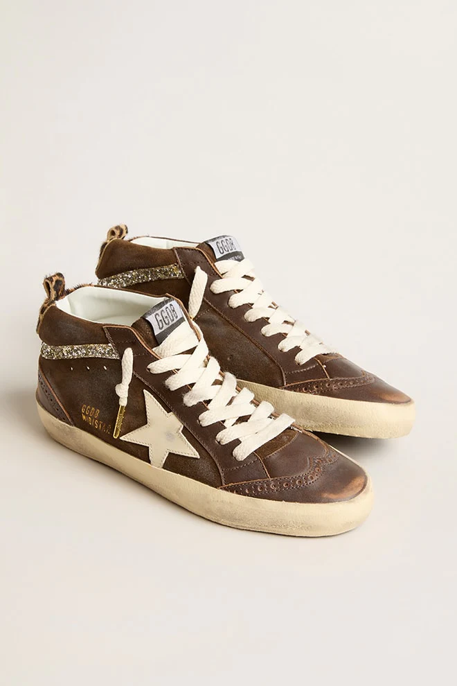 Zapatillas Golden Goose Midstar Leather Spur Star Suede Horsy Heel Mujer - Image 2