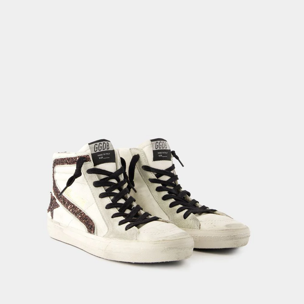 Zapatillas Golden Goose Slide Nappa Suede Glit Star Wave Leath Mujer - Image 2