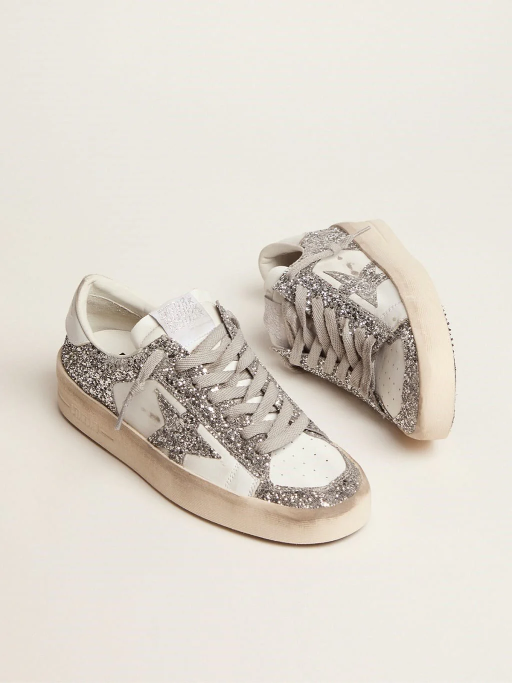 Zapatillas Golden Goose Stardan Leather And Glitter Upper Glitter Star Mujer - Image 2