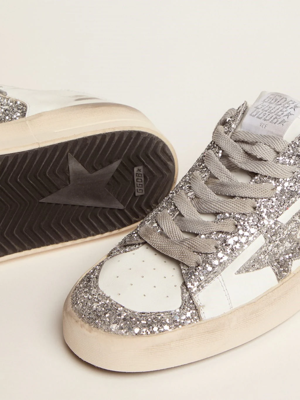Zapatillas Golden Goose Stardan Leather And Glitter Upper Glitter Star Mujer - Image 4