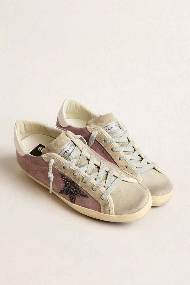 Zapatillas Golden Goose Super Star Suede Glitter Star Leather Heel Mujer - Image 2