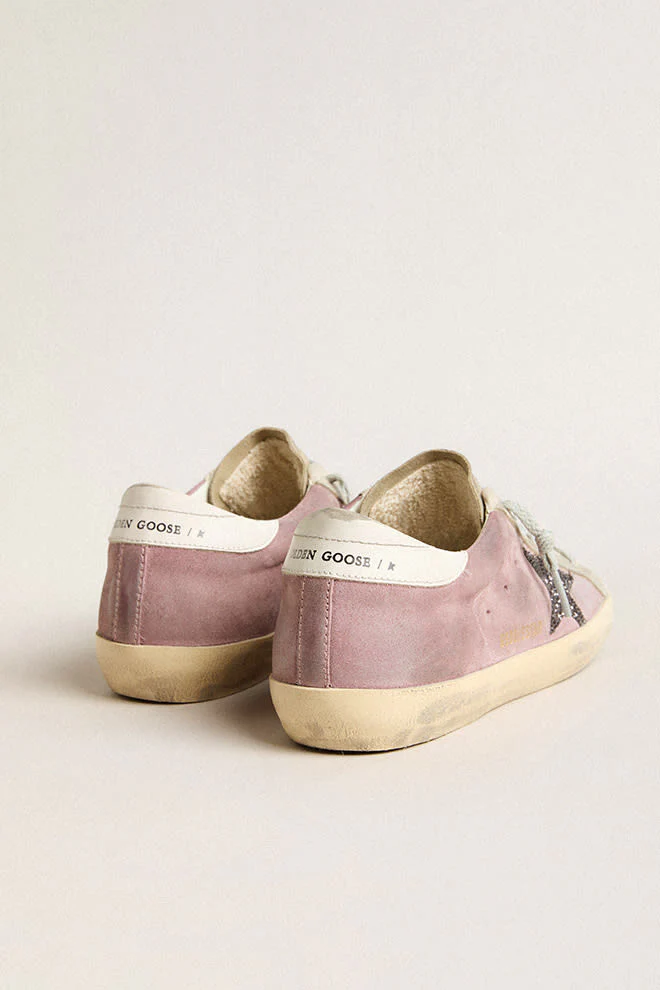 Zapatillas Golden Goose Super Star Suede Glitter Star Leather Heel Mujer - Image 4