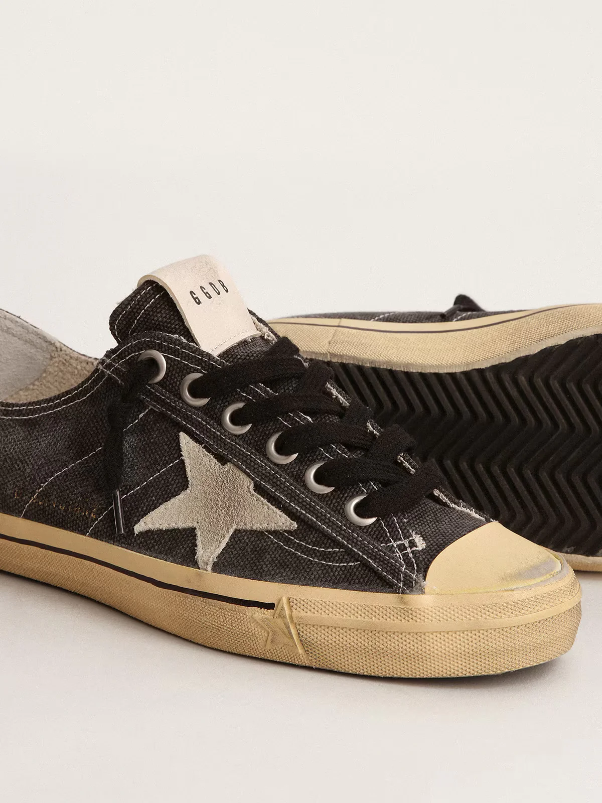 Zapatillas Golden Goose V-Star 2 Canvas Embroidery Suede Star List Mujer - Image 4