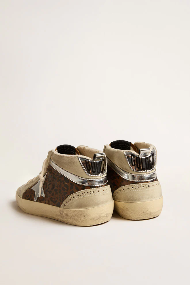 Zapatillas golden Goose Mid Star Leopard Leath Mirror Fabric Star Mujer - Image 4