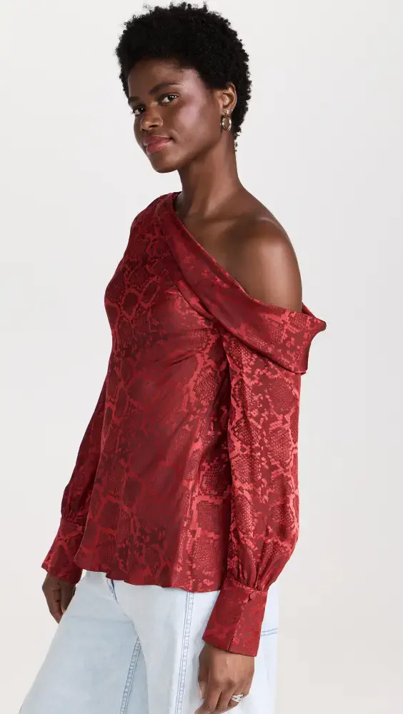 Camisa Alice One Shoulder  Carmine Python - Image 3