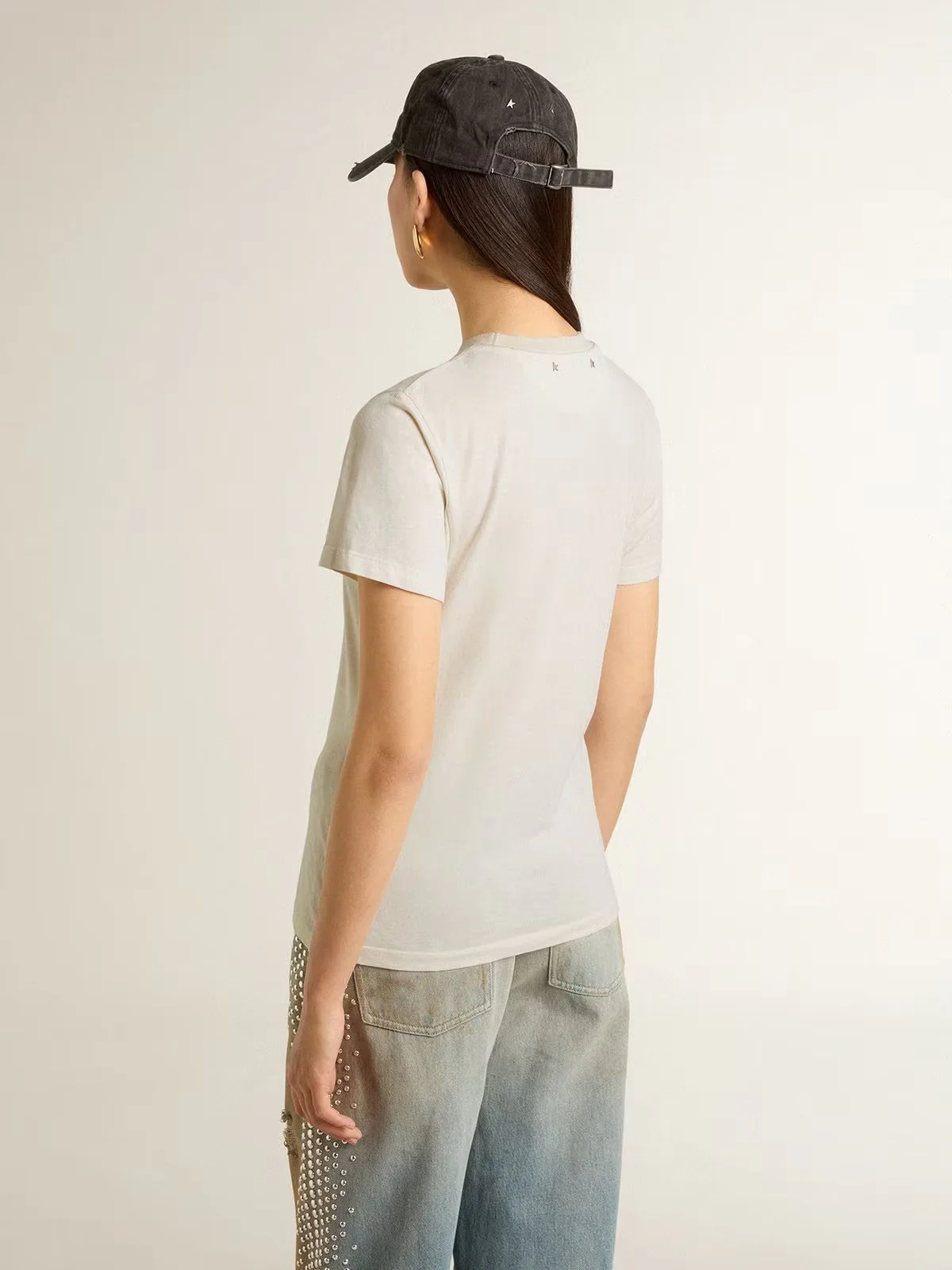 T-Shirt Journey Floc Print Golden Goose  Mujer - Image 4