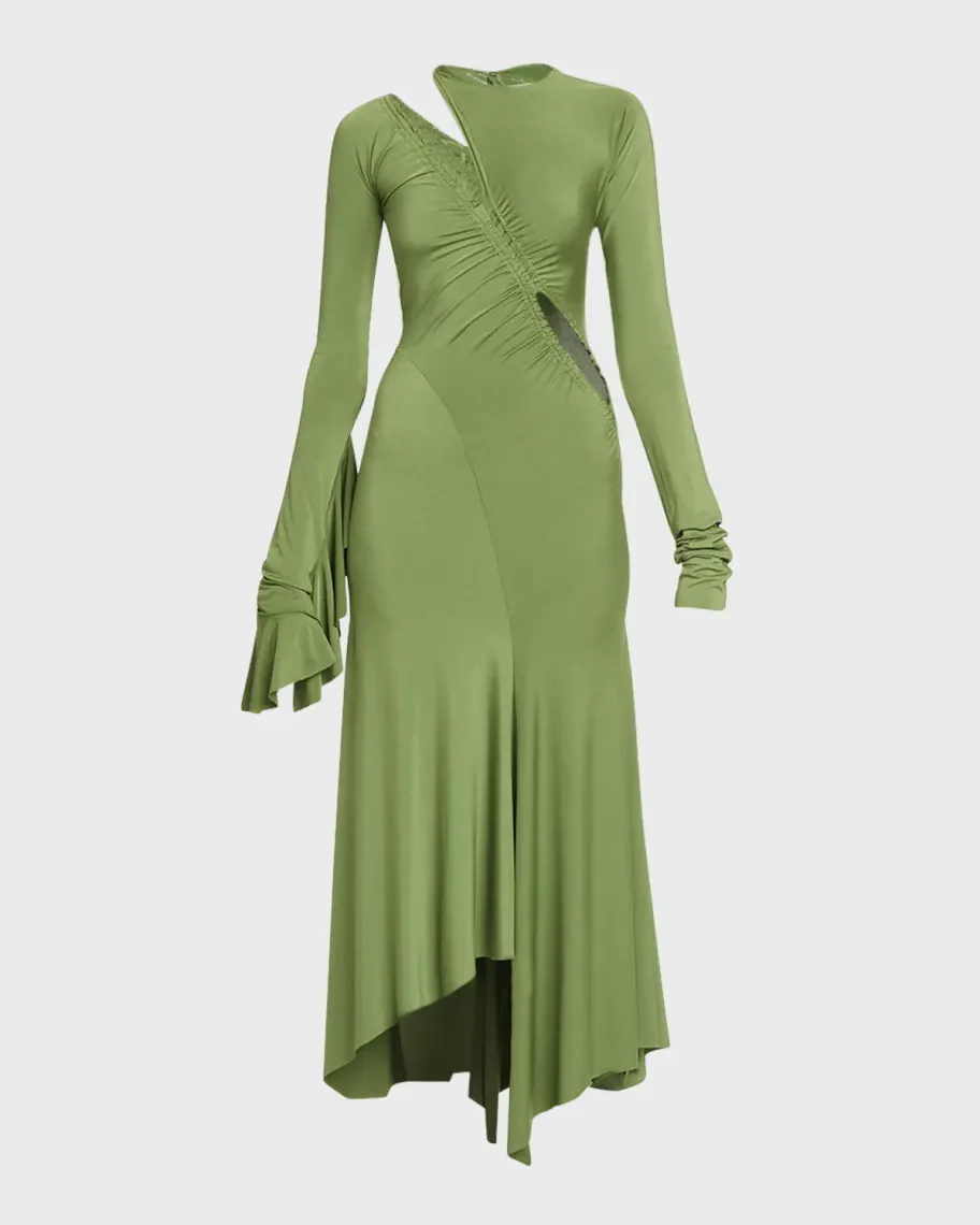 Midi Vestido Asymmetric Slash Jersey - Image 6