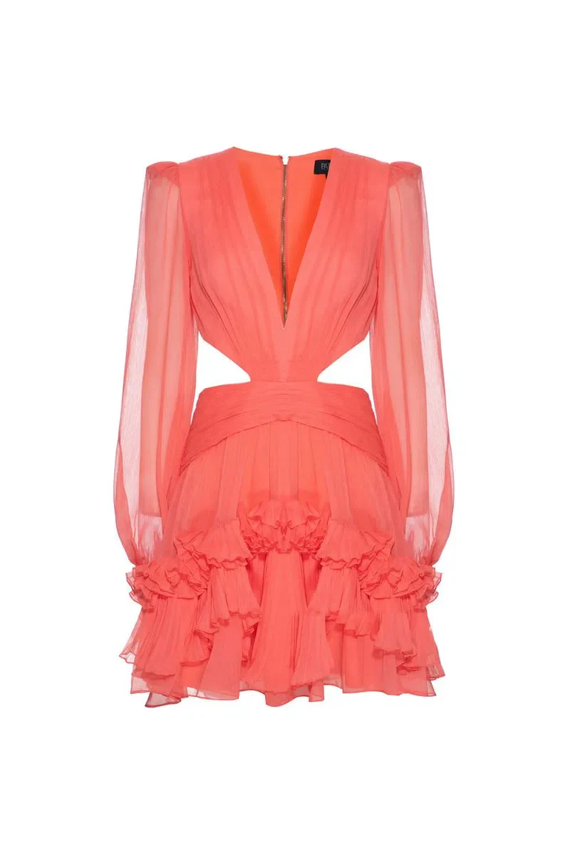 Mini Vestido Turner Chiffon Ruffled - Image 2