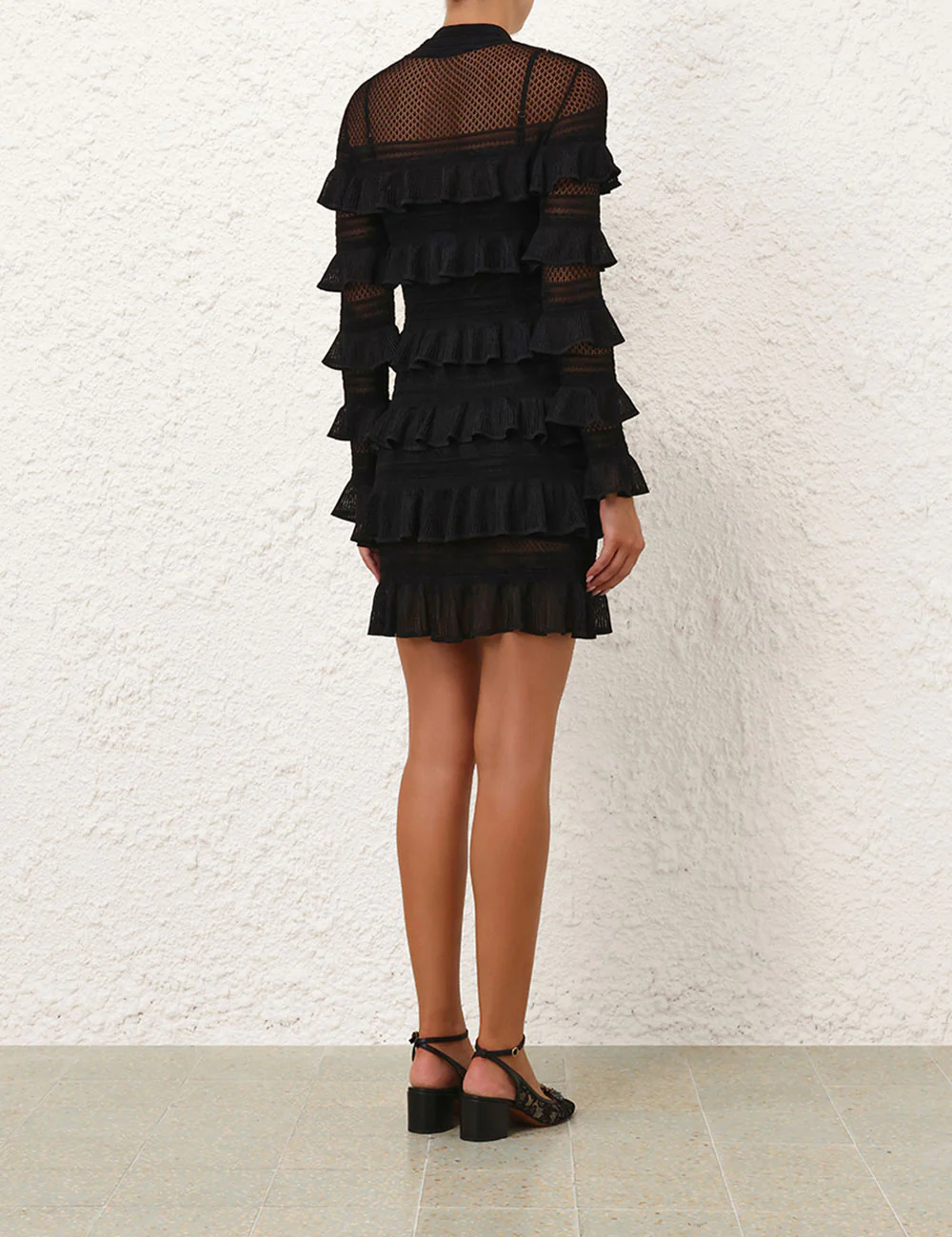 Mini Vestido Crush High Neck Frilled - Image 4