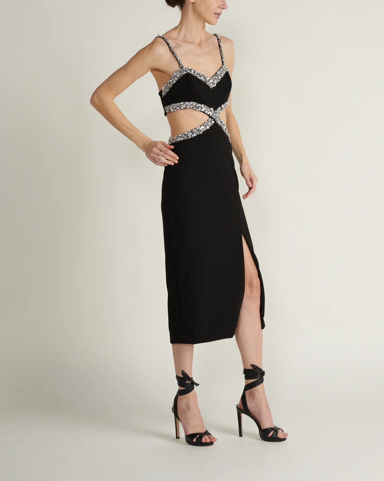 Midi Vestido Cut Out Negro - Image 3
