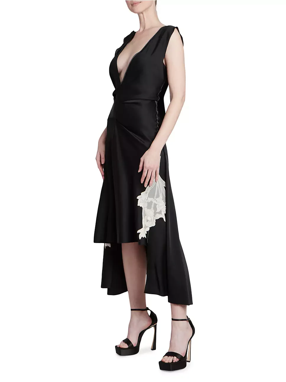 Midi Vestido Draped Lace - Image 3