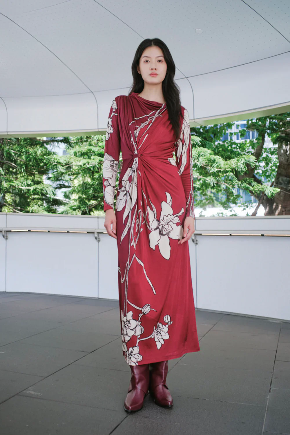 Midi Vestido Rossé Vinotinto - Image 2