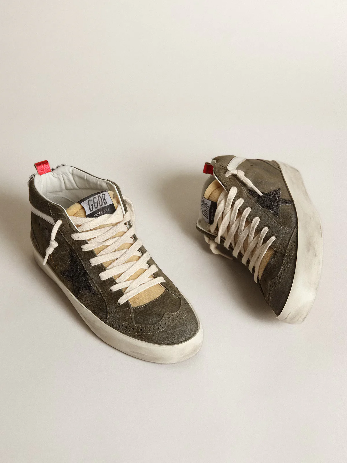 Zapatilla Golden Goose Mid Star Suede Glitter Star Zebra Horsy Mujer - Image 2