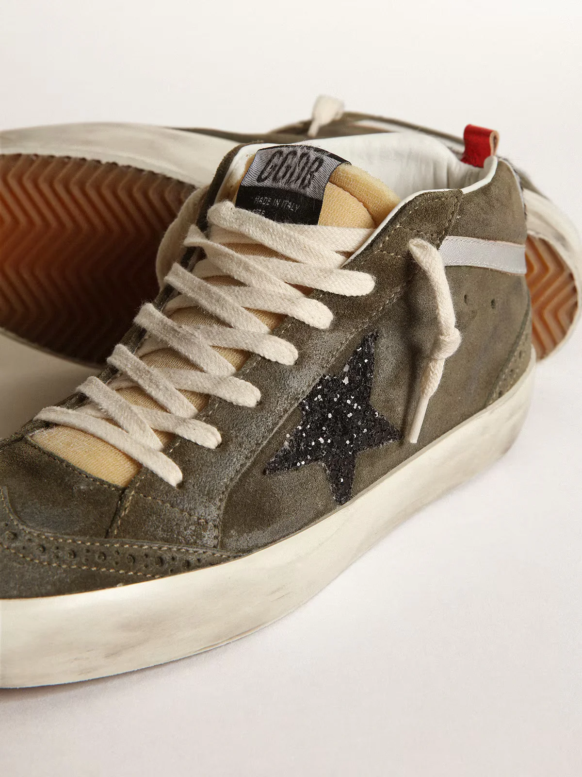 Zapatilla Golden Goose Mid Star Suede Glitter Star Zebra Horsy Mujer - Image 4