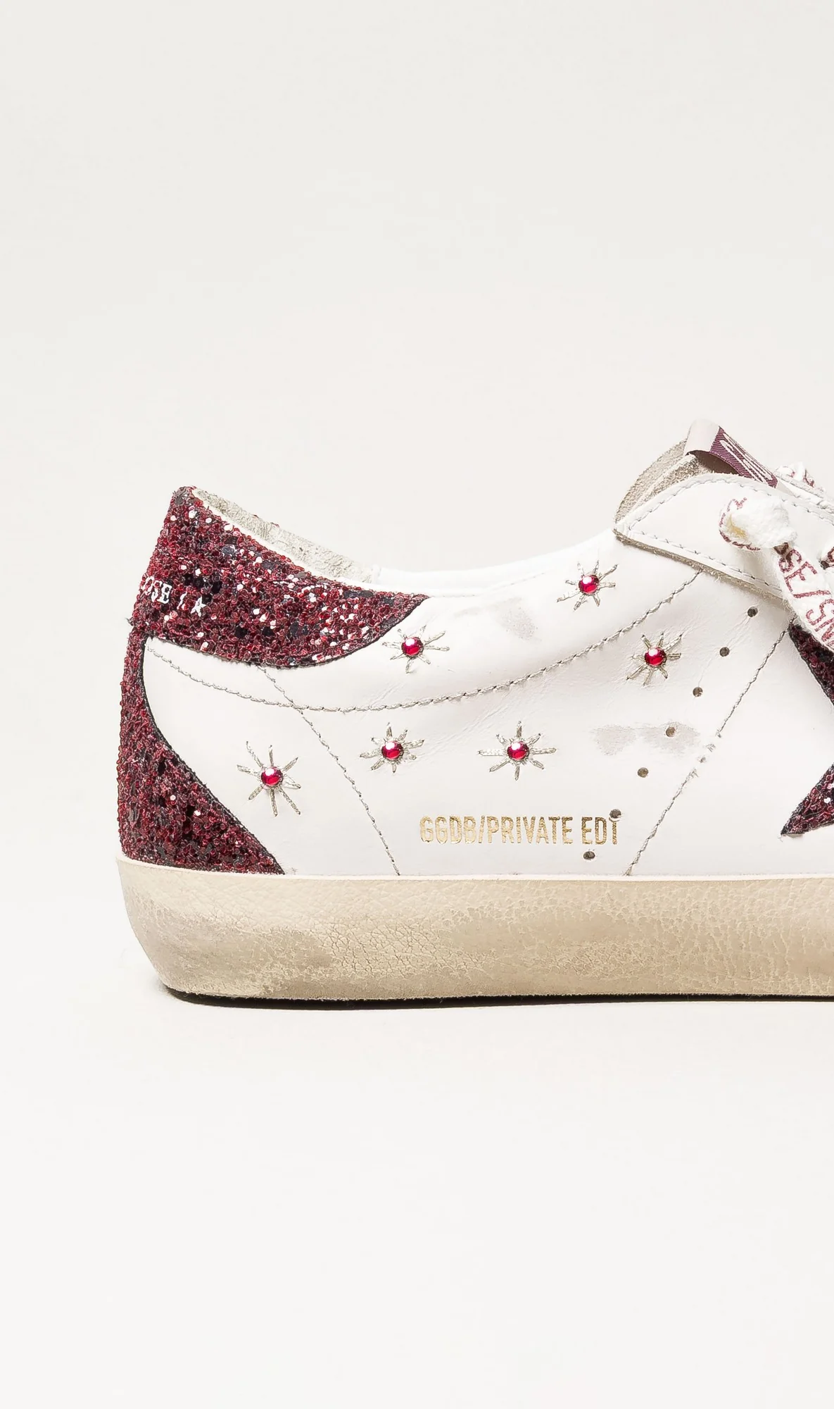 Zapatilla Golden Goose Super Star Leather Embroidery Glitter Star Heel Mujer - Image 3