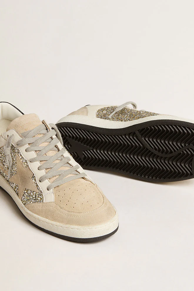 Zapatillas Golden Goose  Ball Star Glitter And Leather Mujer - Image 3