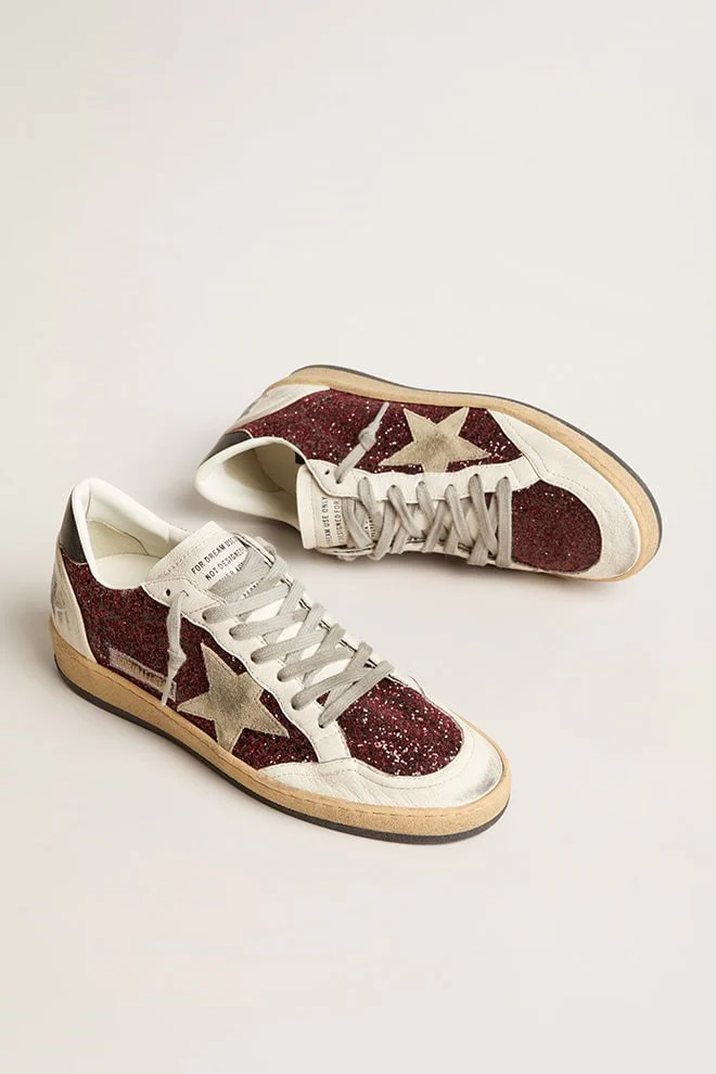 Zapatillas Golden Goose Ballstar Glitter Upper Nappa Toe Mujer - Image 2