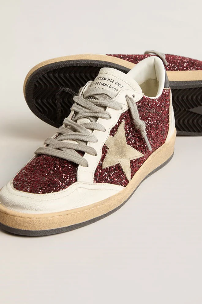 Zapatillas Golden Goose Ballstar Glitter Upper Nappa Toe Mujer - Image 3