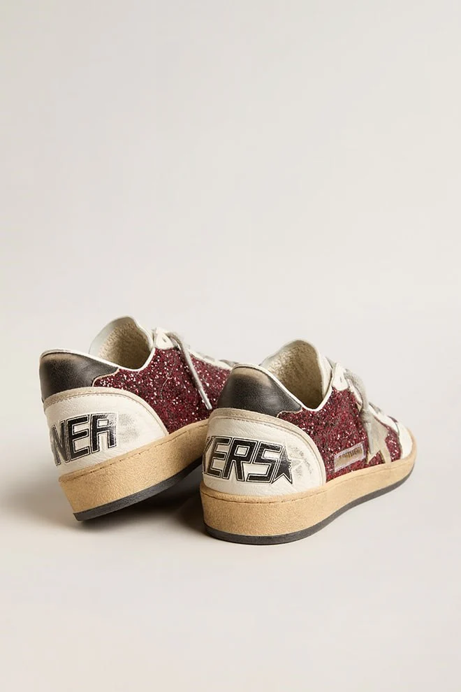 Zapatillas Golden Goose Ballstar Glitter Upper Nappa Toe Mujer - Image 4