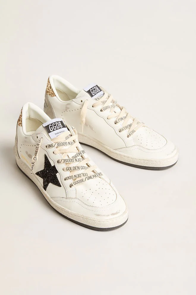 Zapatillas Golden Goose Ballstar Leather Glitter Star Suede Spur Mujer - Image 2
