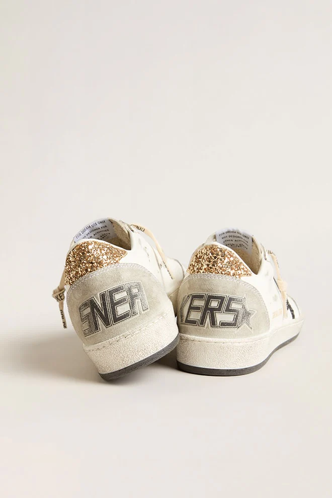 Zapatillas Golden Goose Ballstar Leather Glitter Star Suede Spur Mujer - Image 3