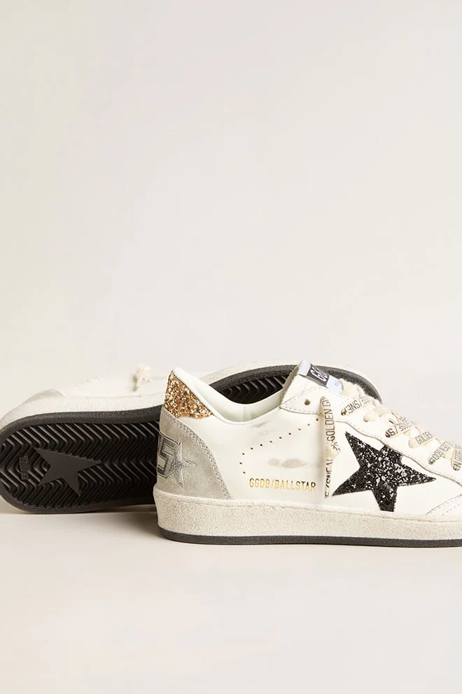 Zapatillas Golden Goose Ballstar Leather Glitter Star Suede Spur Mujer - Image 4