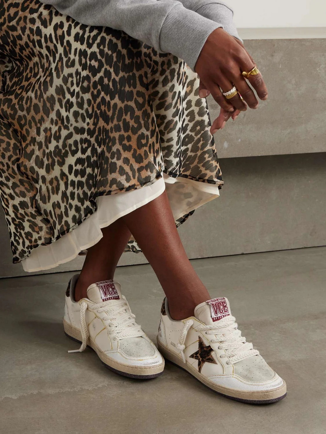 Zapatillas Golden Goose Ballstar Nappa Leo Horsy Star Crack Leath Mujer - Image 4