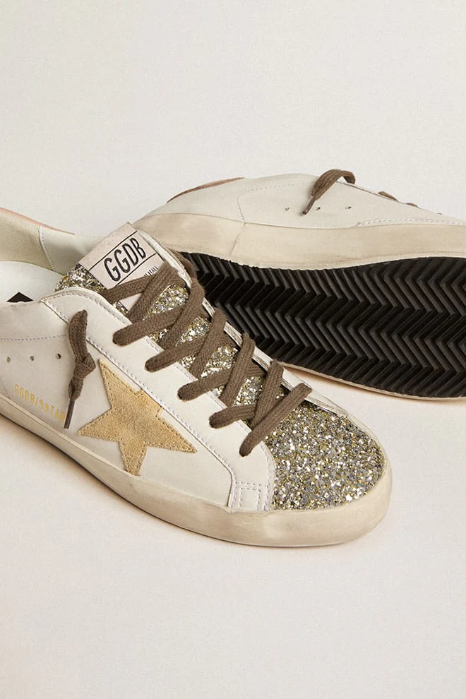 Zapatillas Golden Goose Super Star Biobase Glittr Suede Star Leath Mujer - Image 2