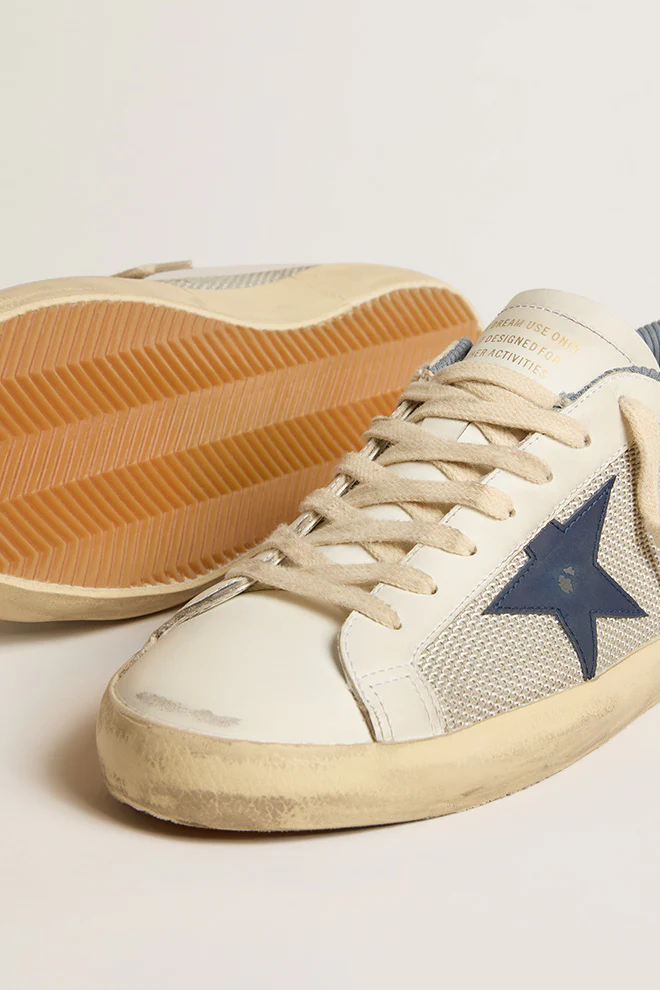 Zapatillas Golden Goose Super-Star Net Upper Leather Star And Heel Hombre - Image 3