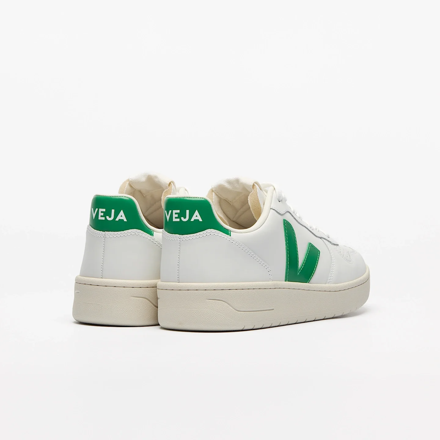 Zapatillas Veja De Hombre V-10 Leather White Emeraude - Image 3