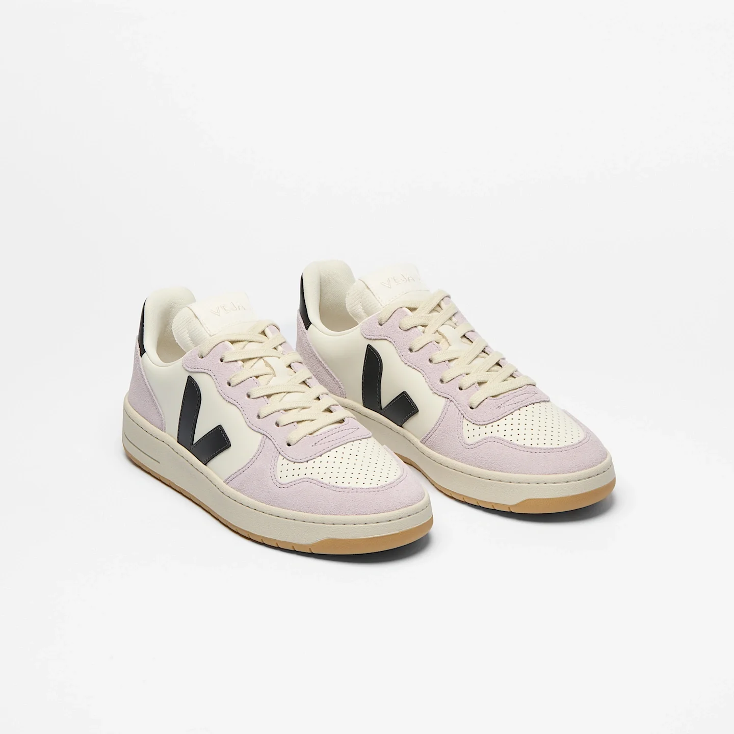 Zapatillas Veja De Mujer V-10 Leather Pure Black Parme - Image 2