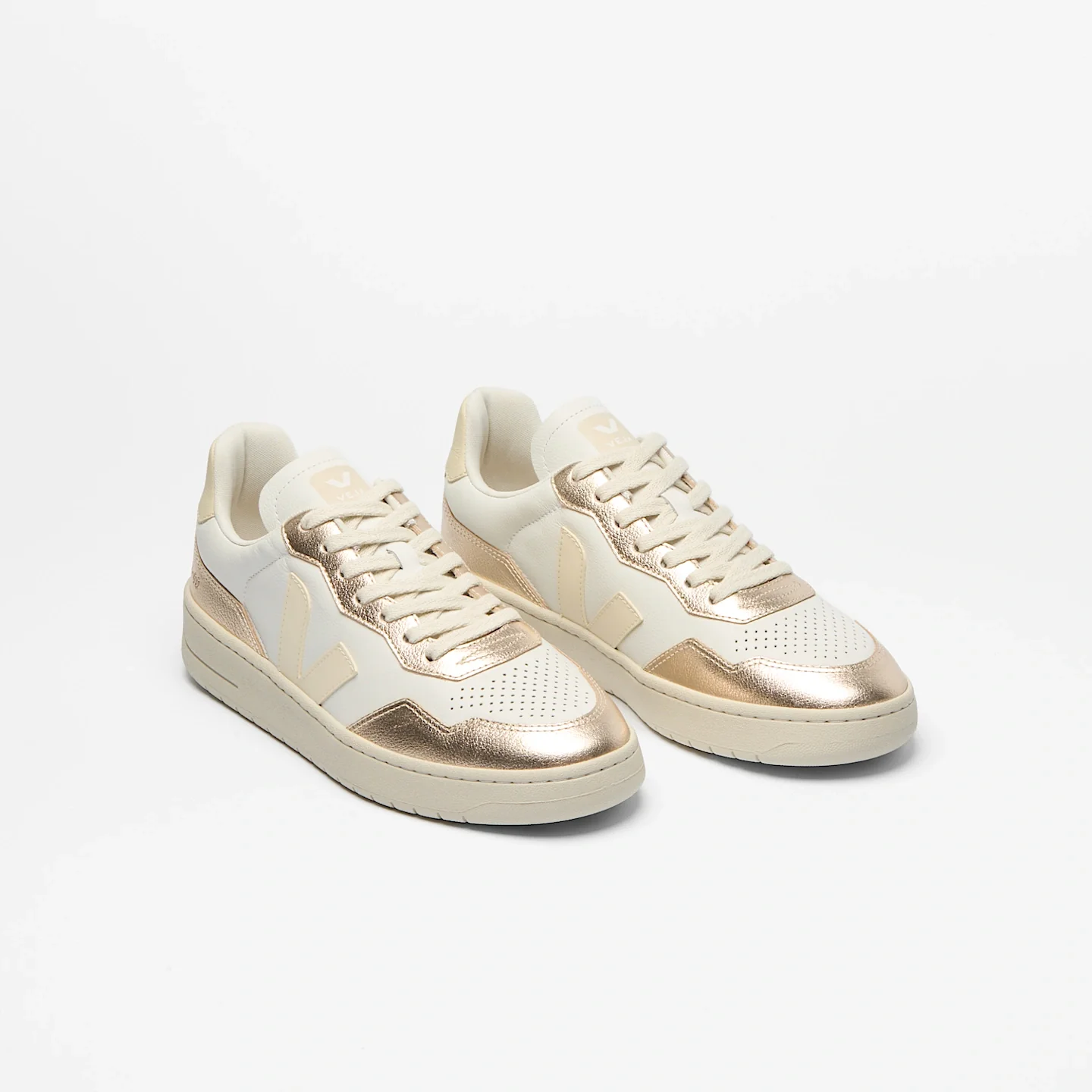 Zapatillas Veja De Mujer V-90 Leather White Calcaire Platine - Image 2