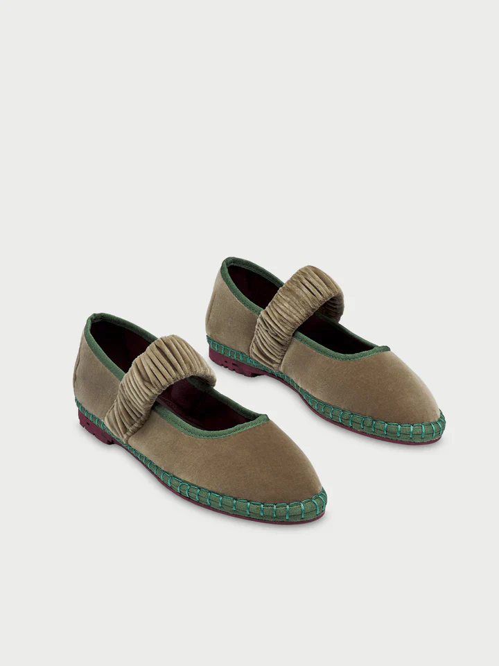 Ballerinas Mafalda Velvet Mossy - Image 2