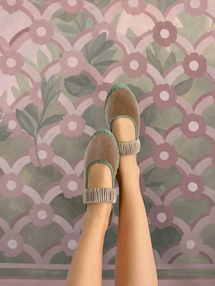 Ballerinas Mafalda Velvet Mossy - Image 4